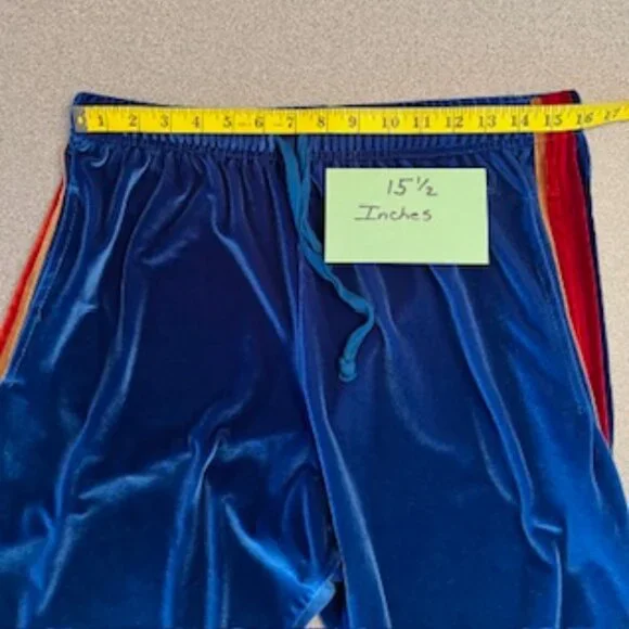 Aviator Nation Stripes Velvet Sweatpants In Vintage Blue Size L - Picture 4 of 6